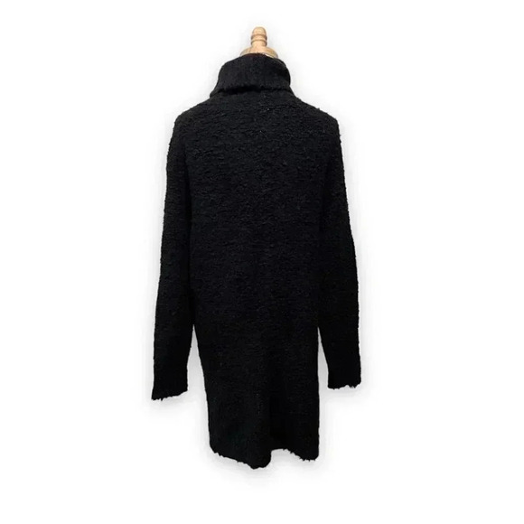 Aritzia Wilfred Alpaca Wool Blend Black Cowl Neck Boucle Sweater Dress Size M - Picture 2 of 7